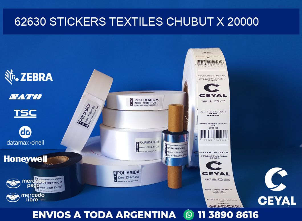 62630 STICKERS TEXTILES CHUBUT X 20000