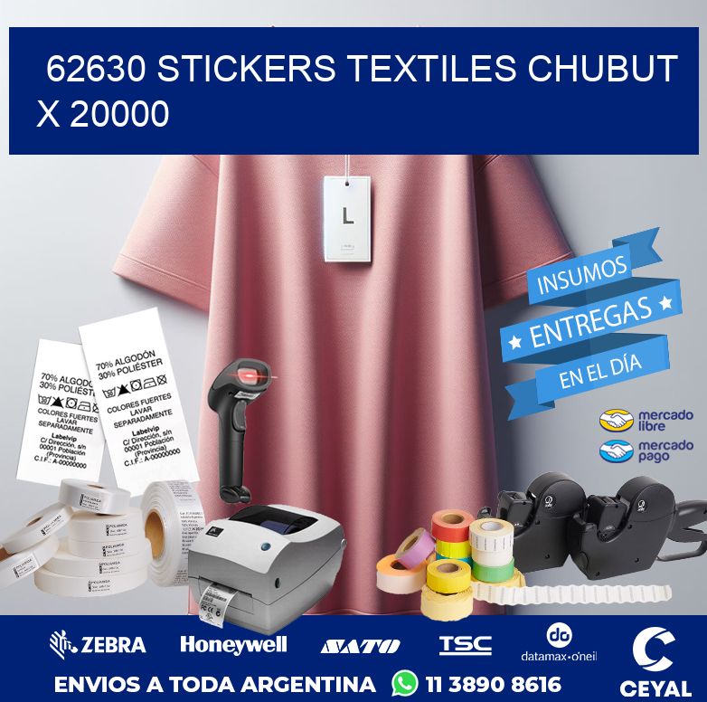 62630 STICKERS TEXTILES CHUBUT X 20000