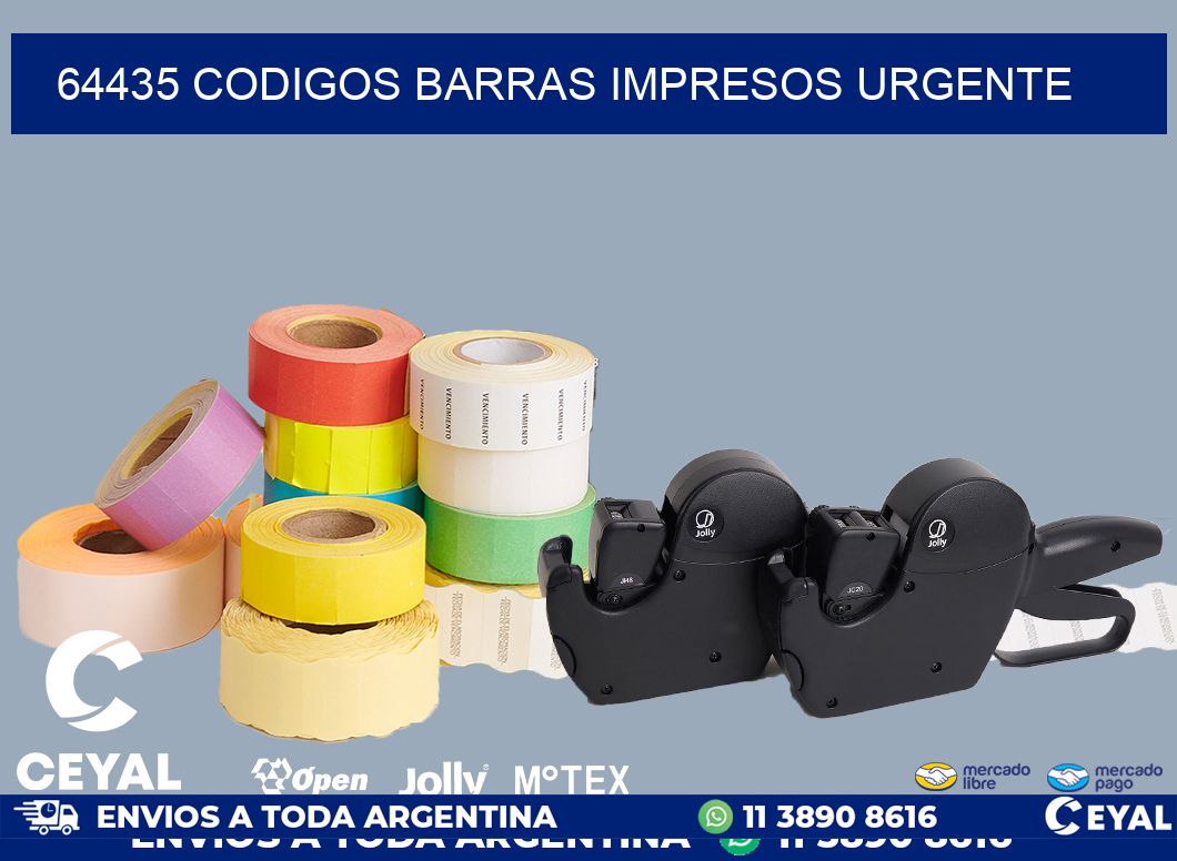 64435 CODIGOS BARRAS IMPRESOS URGENTE