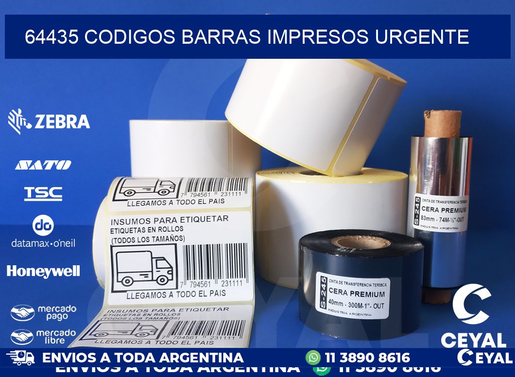 64435 CODIGOS BARRAS IMPRESOS URGENTE