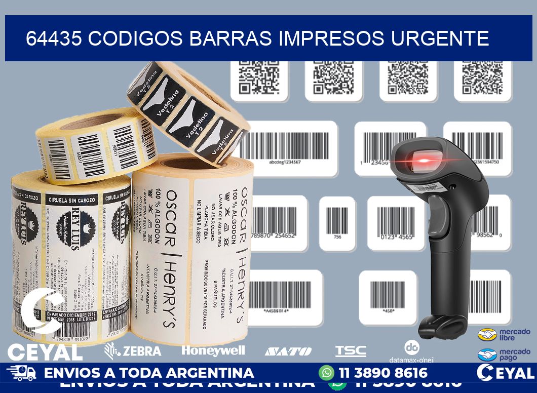 64435 CODIGOS BARRAS IMPRESOS URGENTE