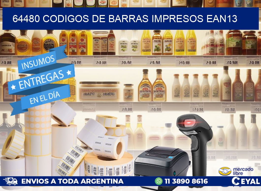 64480 Codigos de barras impresos ean13