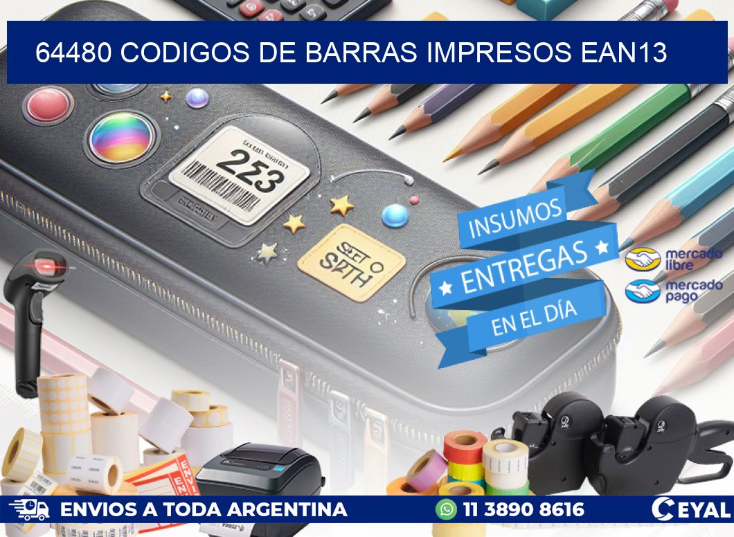 64480 Codigos de barras impresos ean13