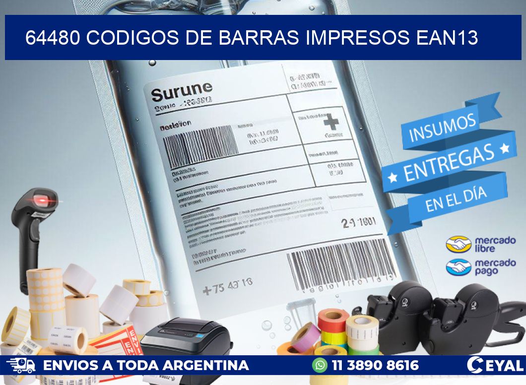 64480 Codigos de barras impresos ean13