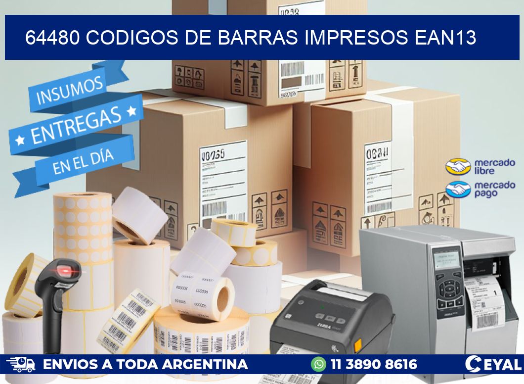 64480 Codigos de barras impresos ean13