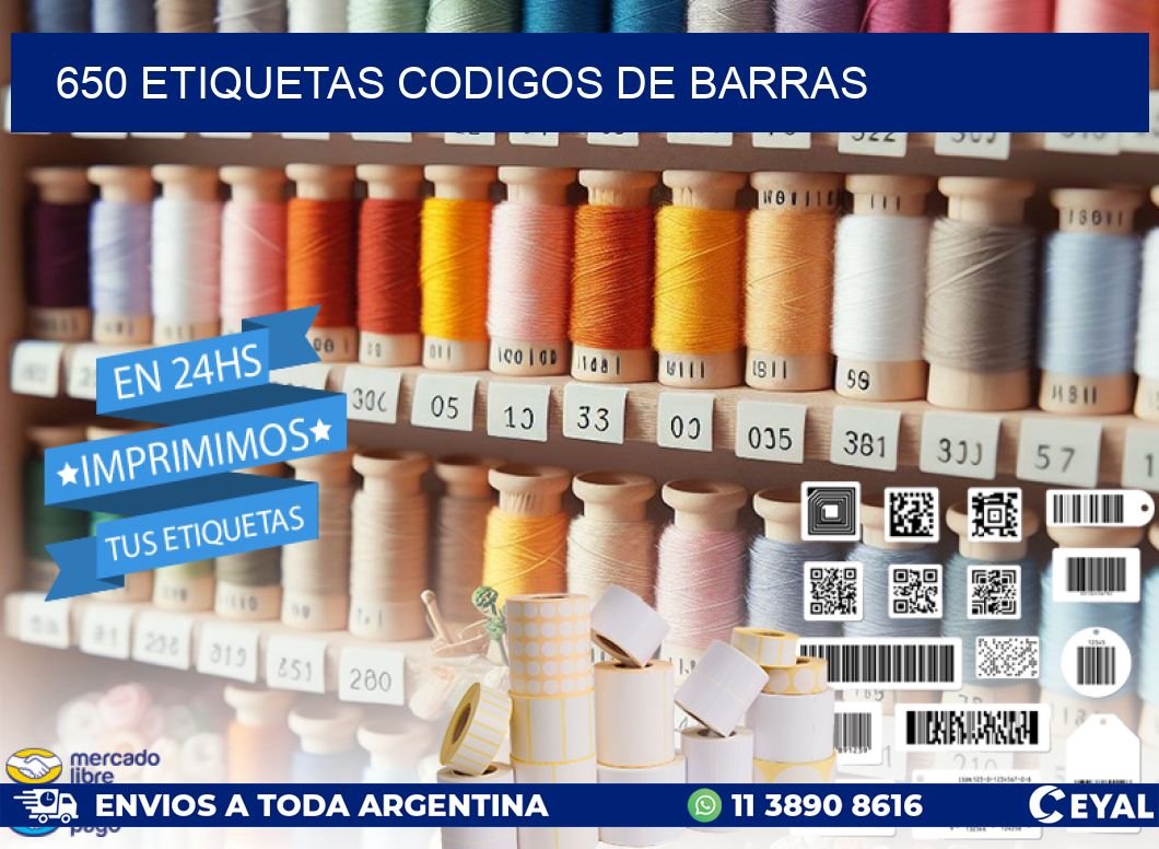 650 etiquetas codigos de barras