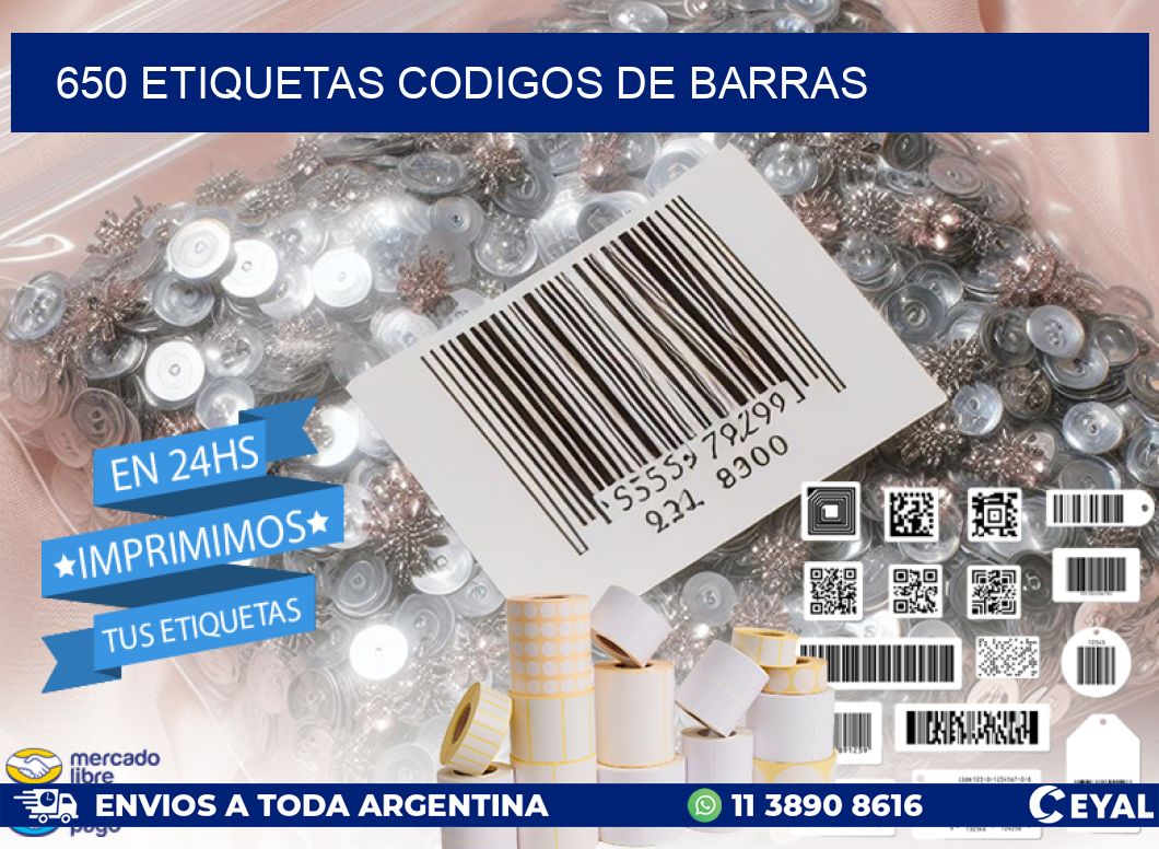 650 etiquetas codigos de barras