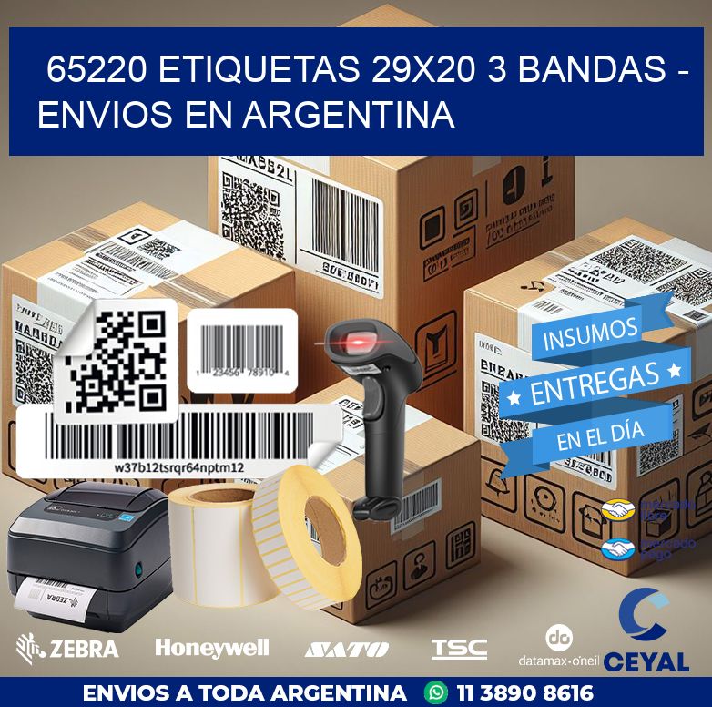 65220 ETIQUETAS 29X20 3 BANDAS - ENVIOS EN ARGENTINA