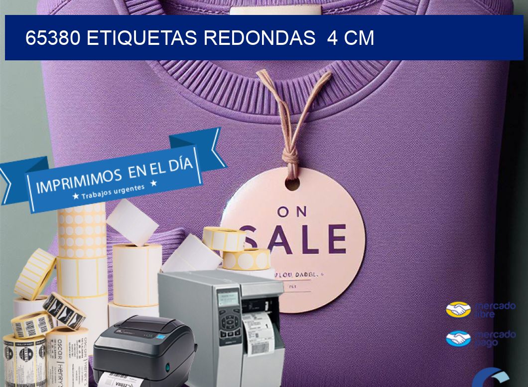 65380 ETIQUETAS REDONDAS  4 CM