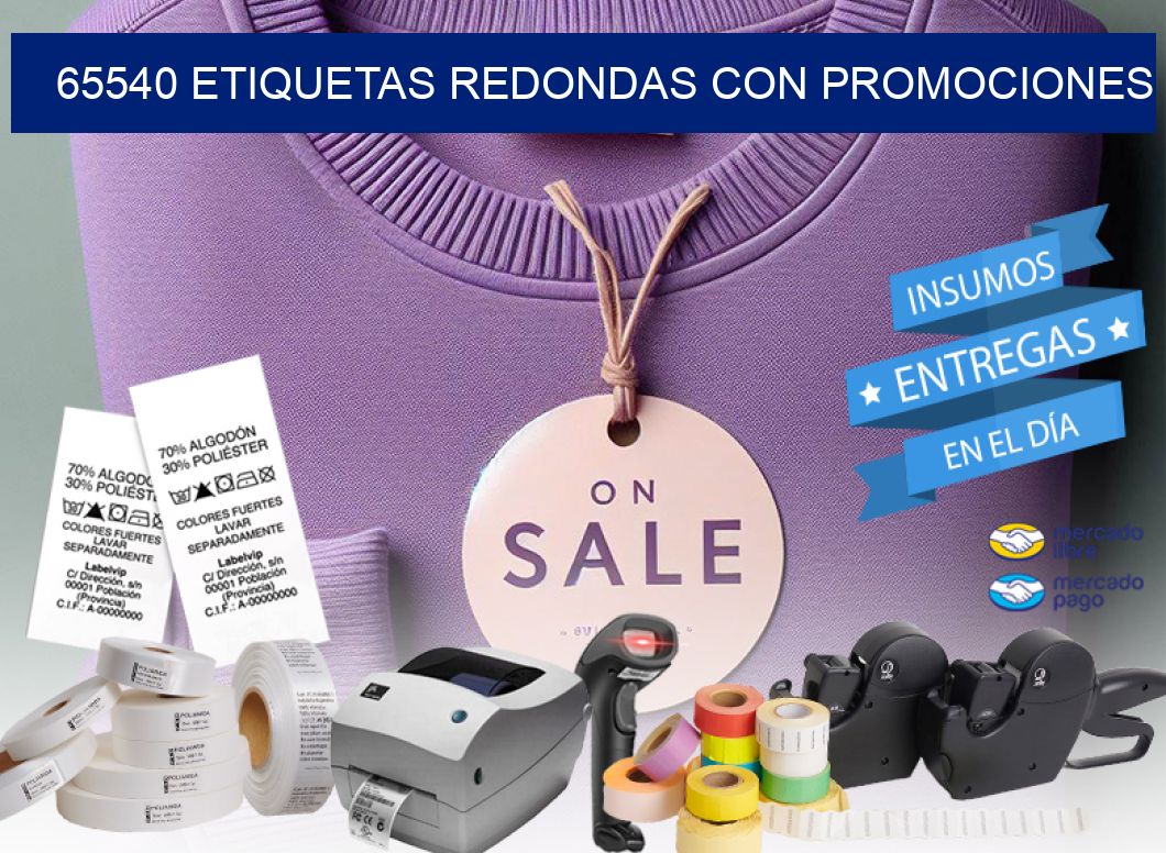 65540 ETIQUETAS REDONDAS CON PROMOCIONES