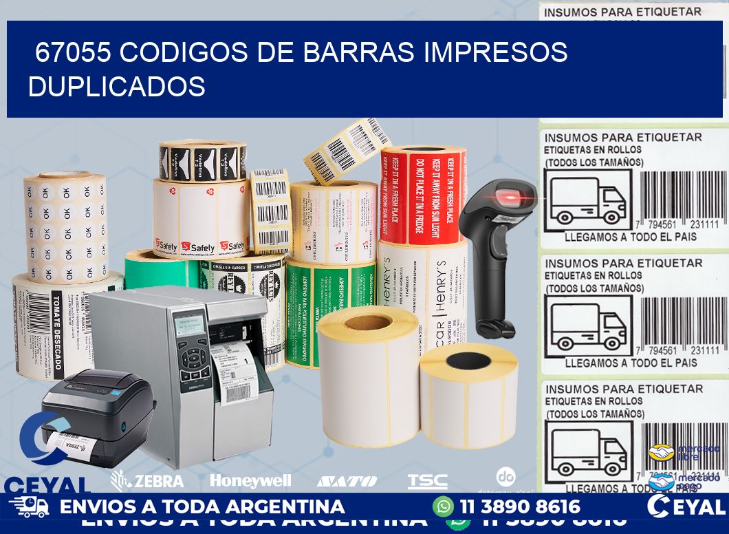 67055 codigos de barras impresos duplicados