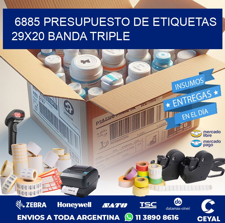 6885 PRESUPUESTO DE ETIQUETAS 29X20 BANDA TRIPLE