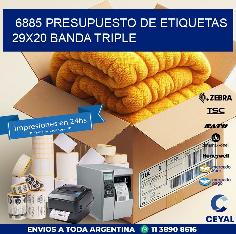 6885 PRESUPUESTO DE ETIQUETAS 29X20 BANDA TRIPLE