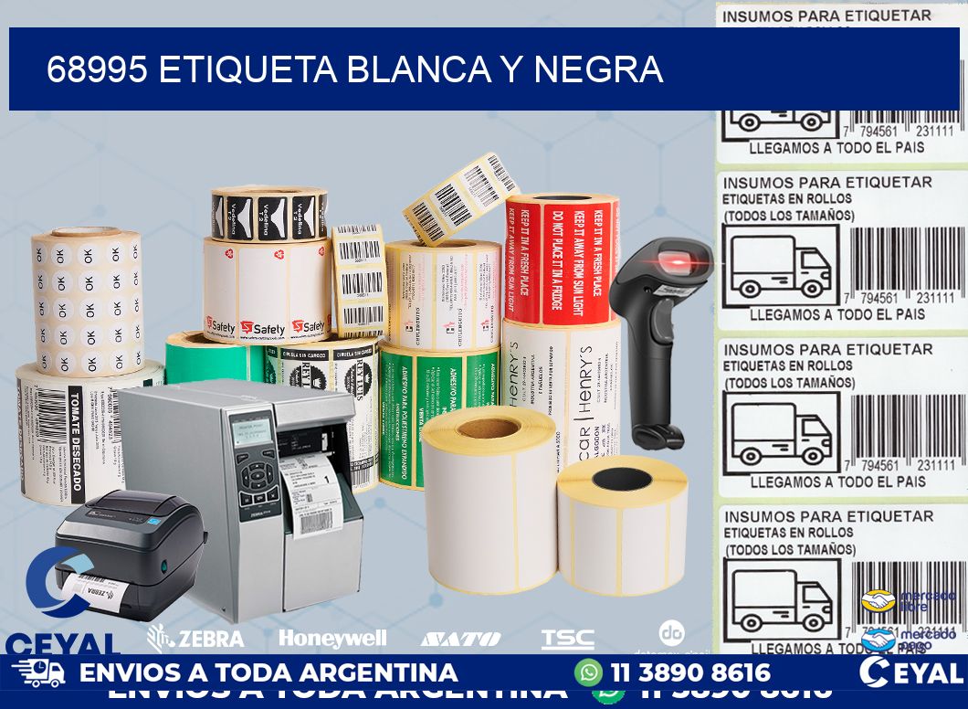 68995 ETIQUETA BLANCA Y NEGRA