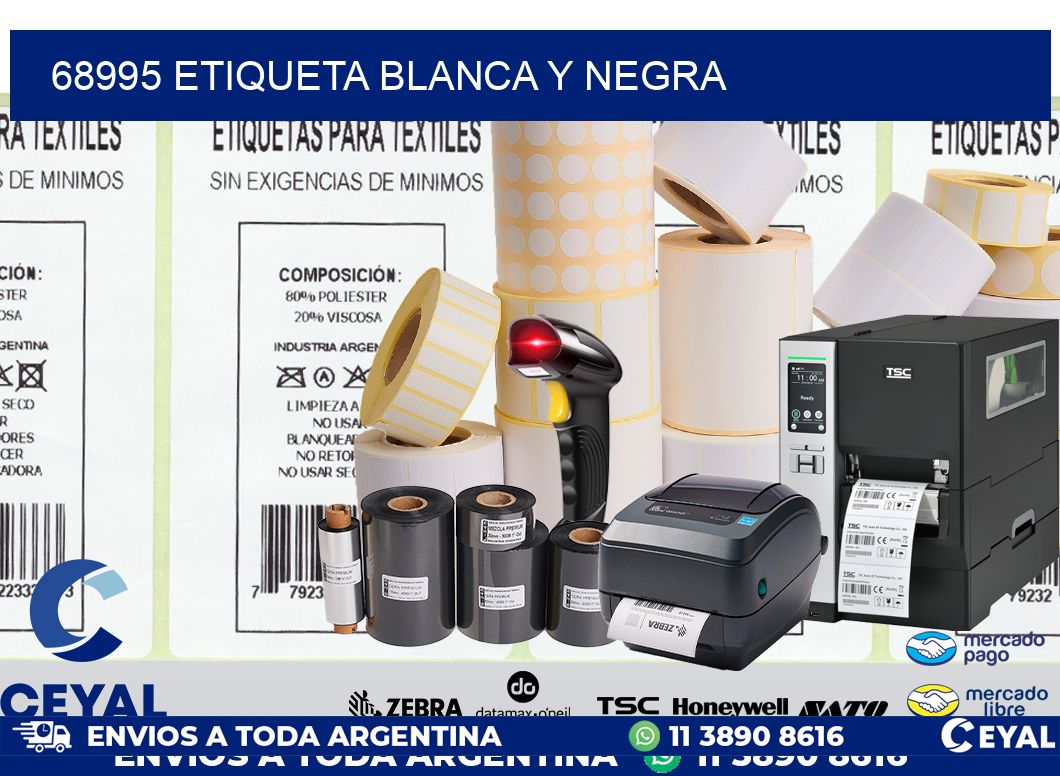 68995 ETIQUETA BLANCA Y NEGRA