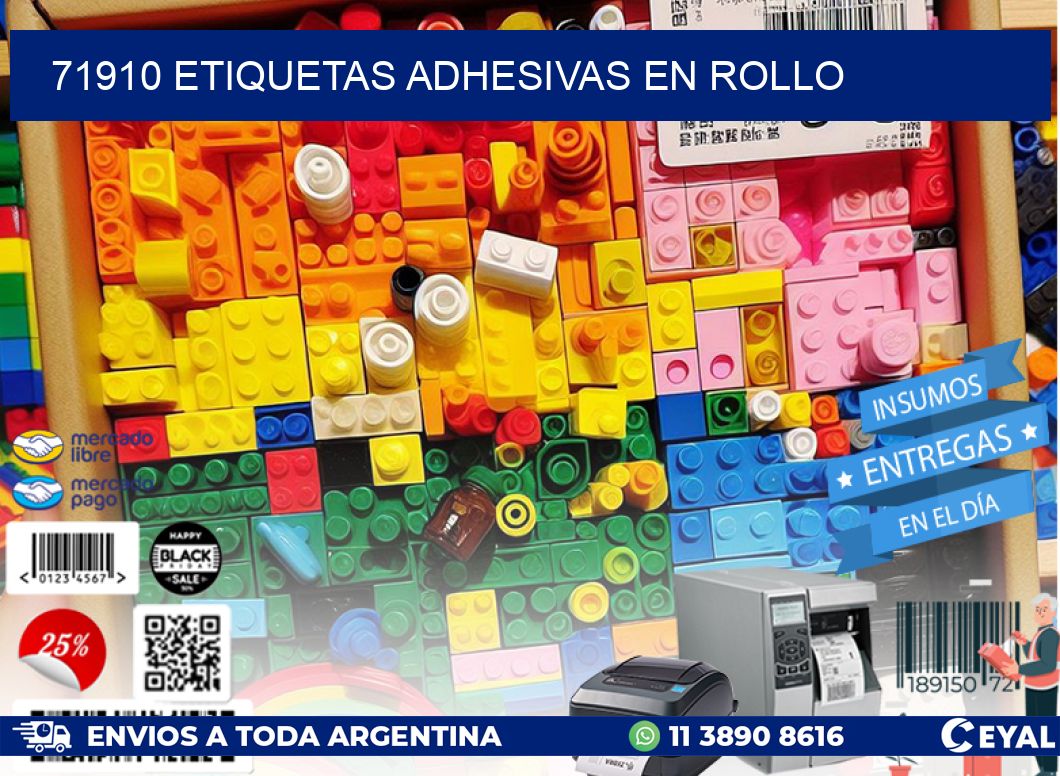 71910 etiquetas adhesivas en rollo