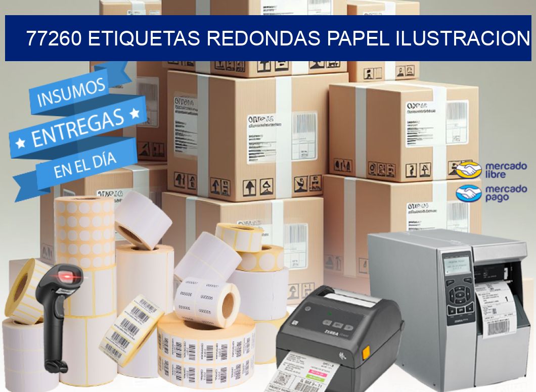 77260 ETIQUETAS REDONDAS PAPEL ILUSTRACION