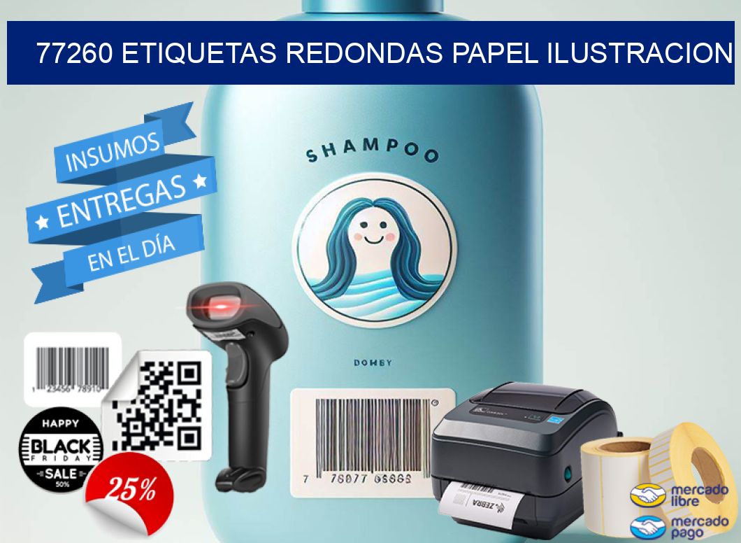 77260 ETIQUETAS REDONDAS PAPEL ILUSTRACION