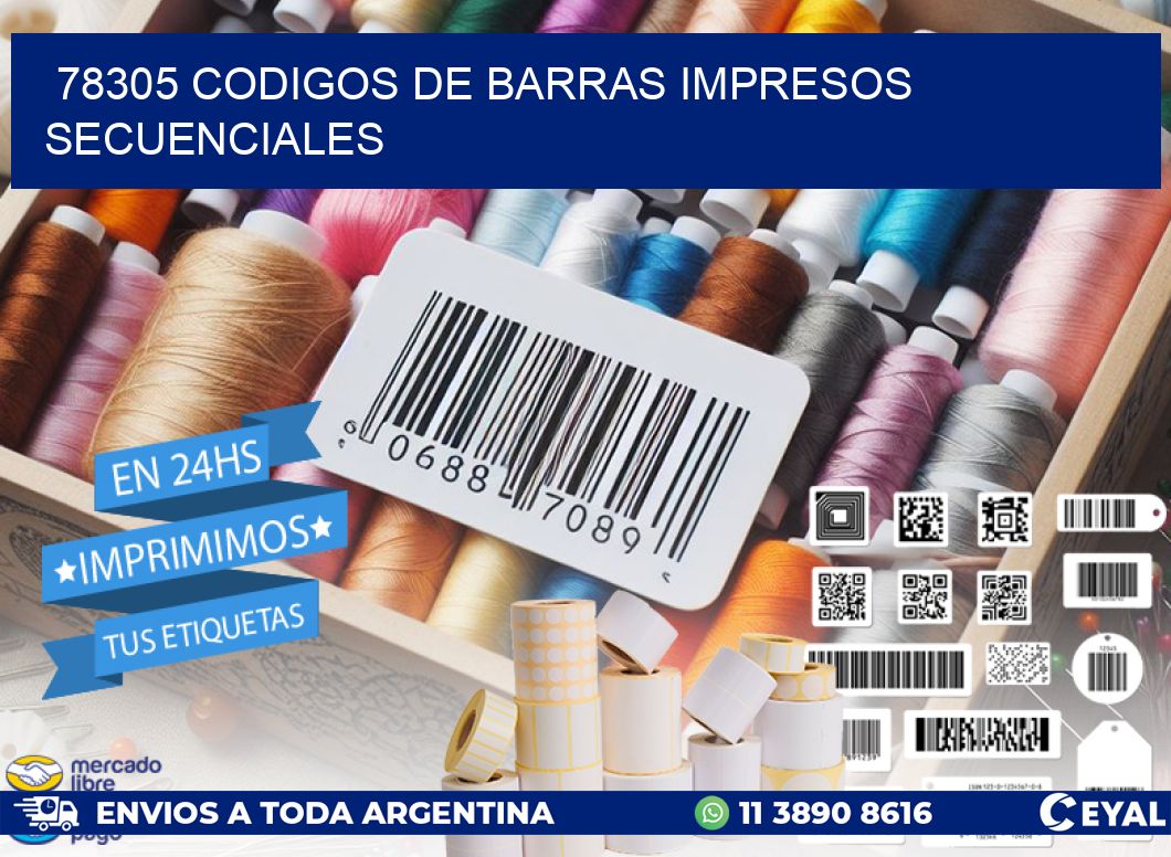 78305 codigos de barras impresos secuenciales