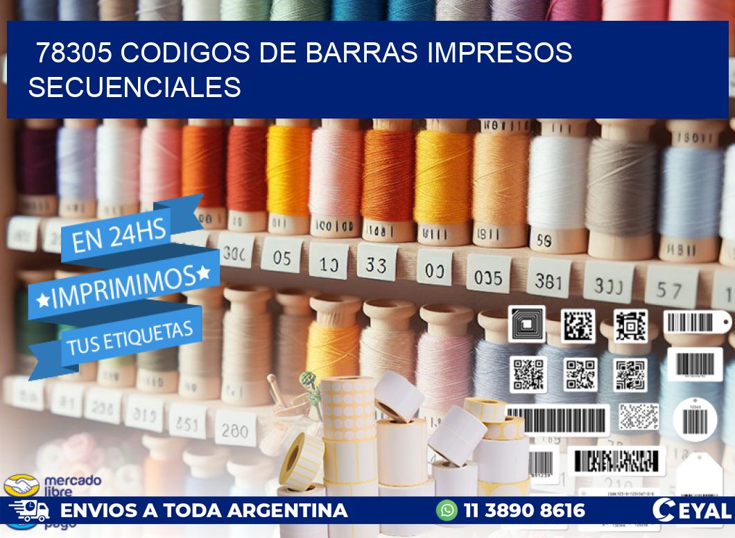 78305 codigos de barras impresos secuenciales