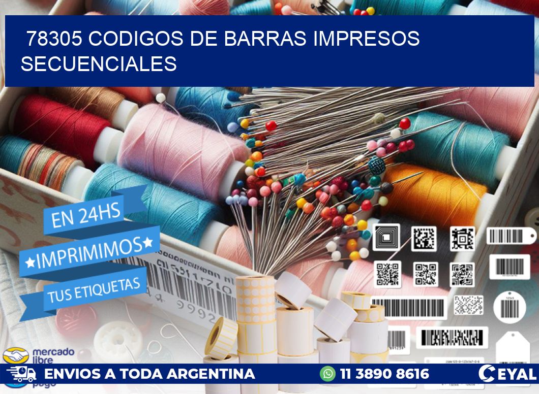 78305 codigos de barras impresos secuenciales