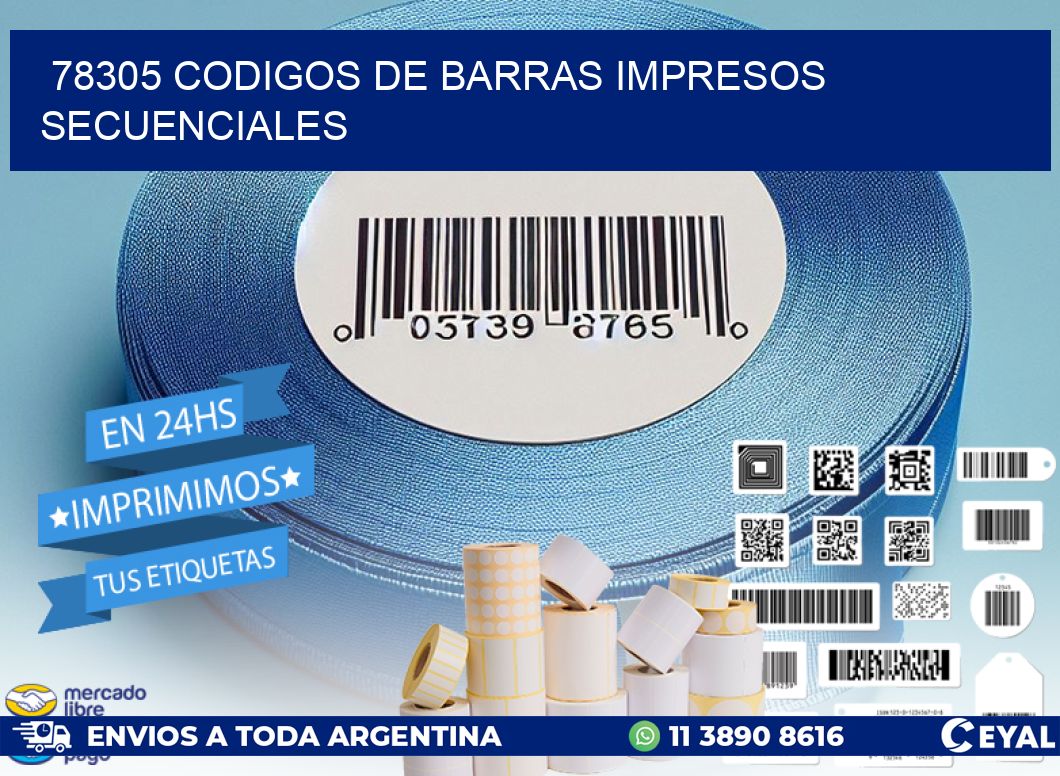 78305 codigos de barras impresos secuenciales