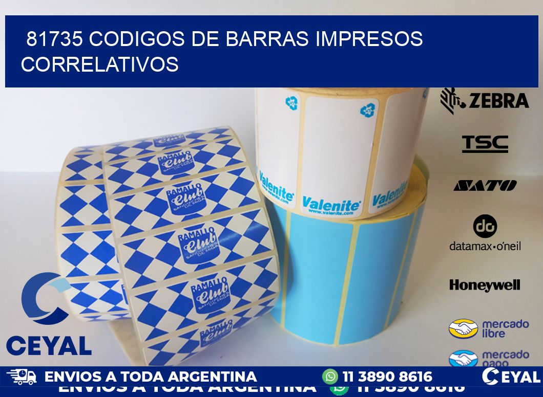 81735 codigos de barras impresos correlativos
