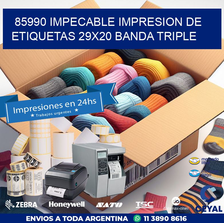 85990 IMPECABLE IMPRESION DE ETIQUETAS 29X20 BANDA TRIPLE