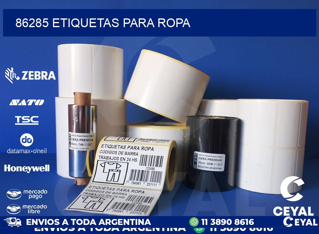 86285 etiquetas para ropa