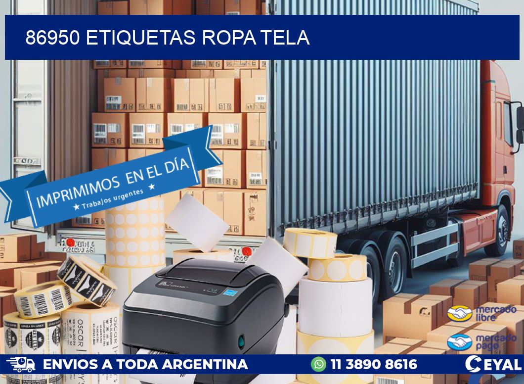86950 ETIQUETAS ROPA TELA