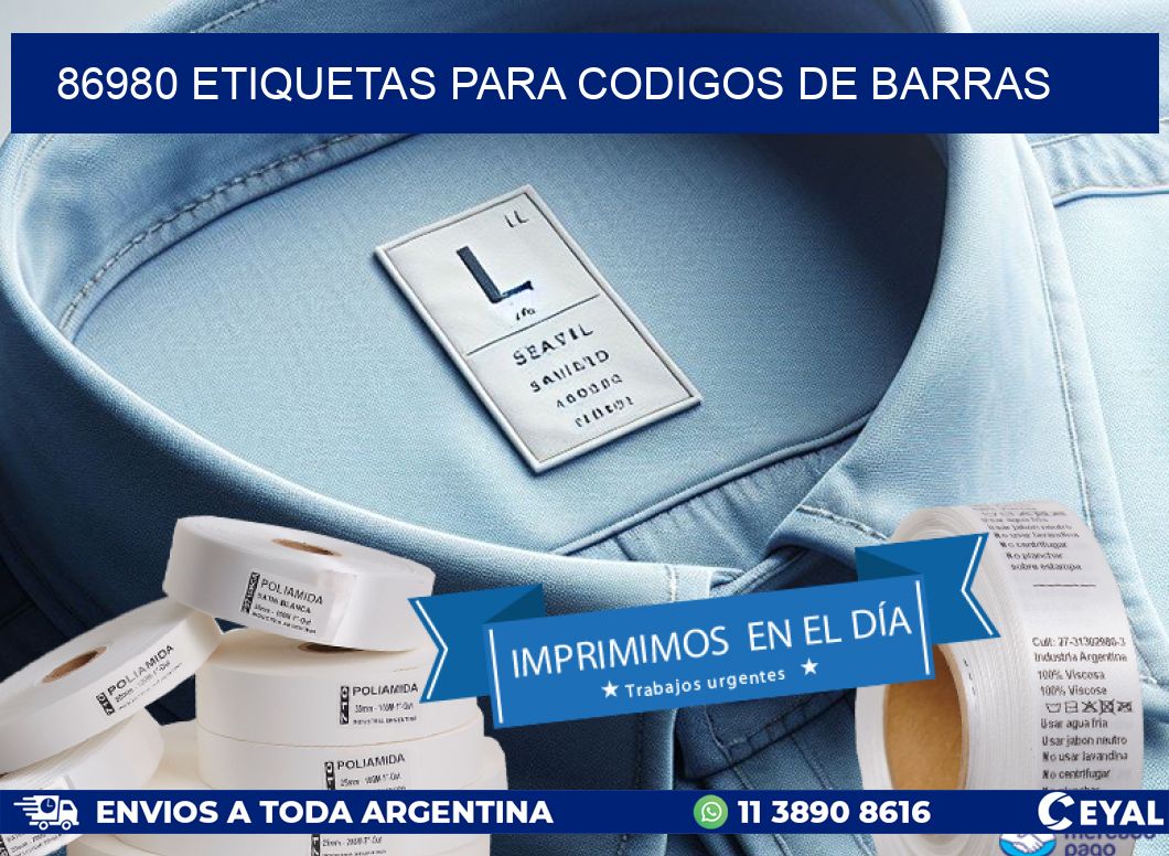 86980 ETIQUETAS PARA CODIGOS DE BARRAS
