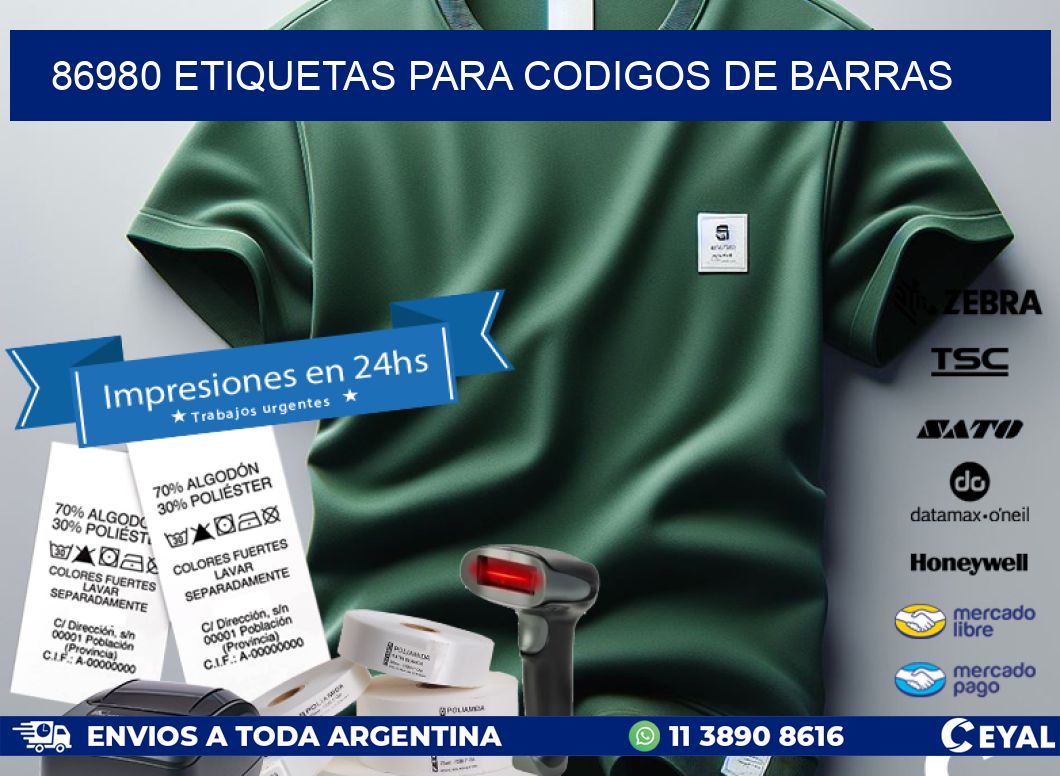 86980 ETIQUETAS PARA CODIGOS DE BARRAS