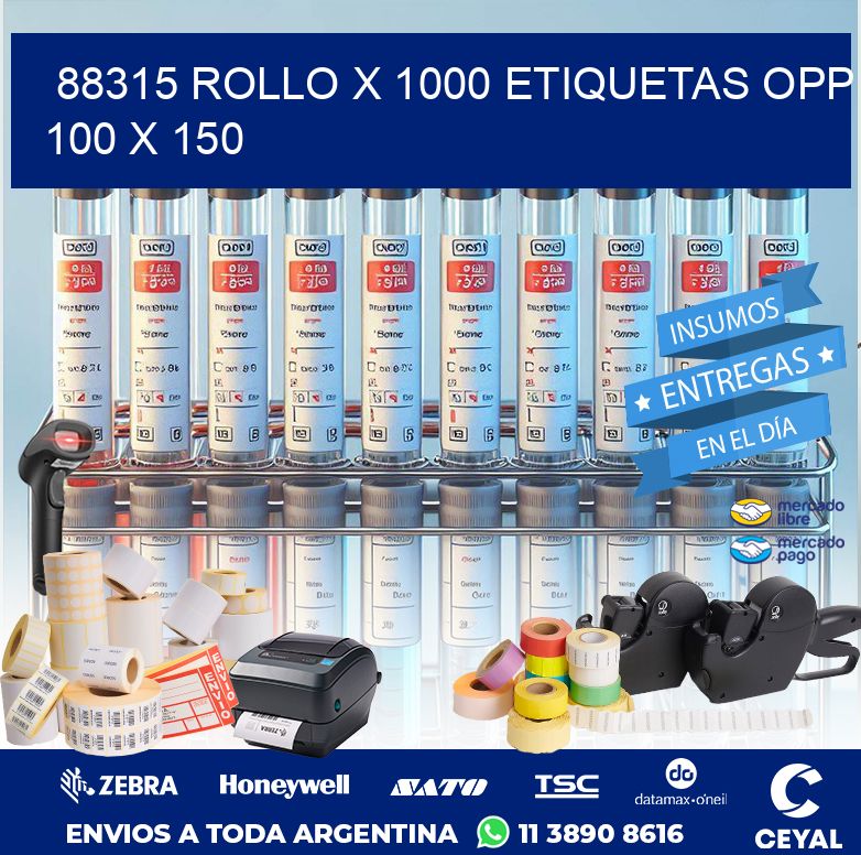 88315 ROLLO X 1000 ETIQUETAS OPP 100 X 150