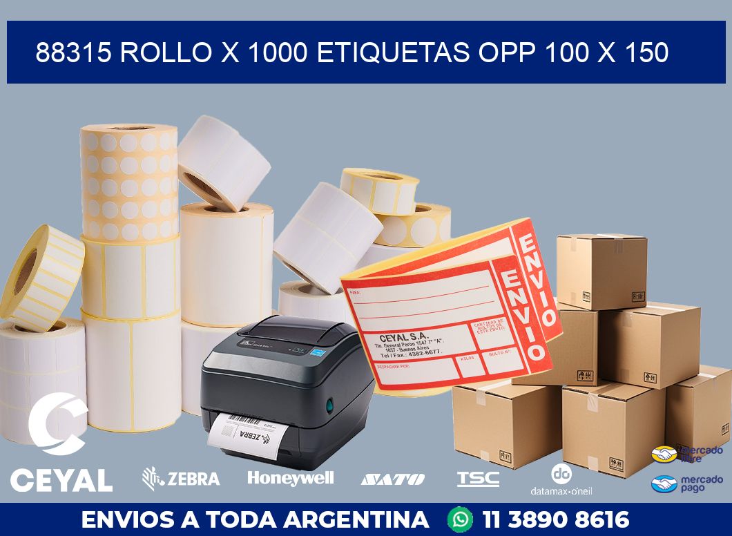 88315 ROLLO X 1000 ETIQUETAS OPP 100 X 150