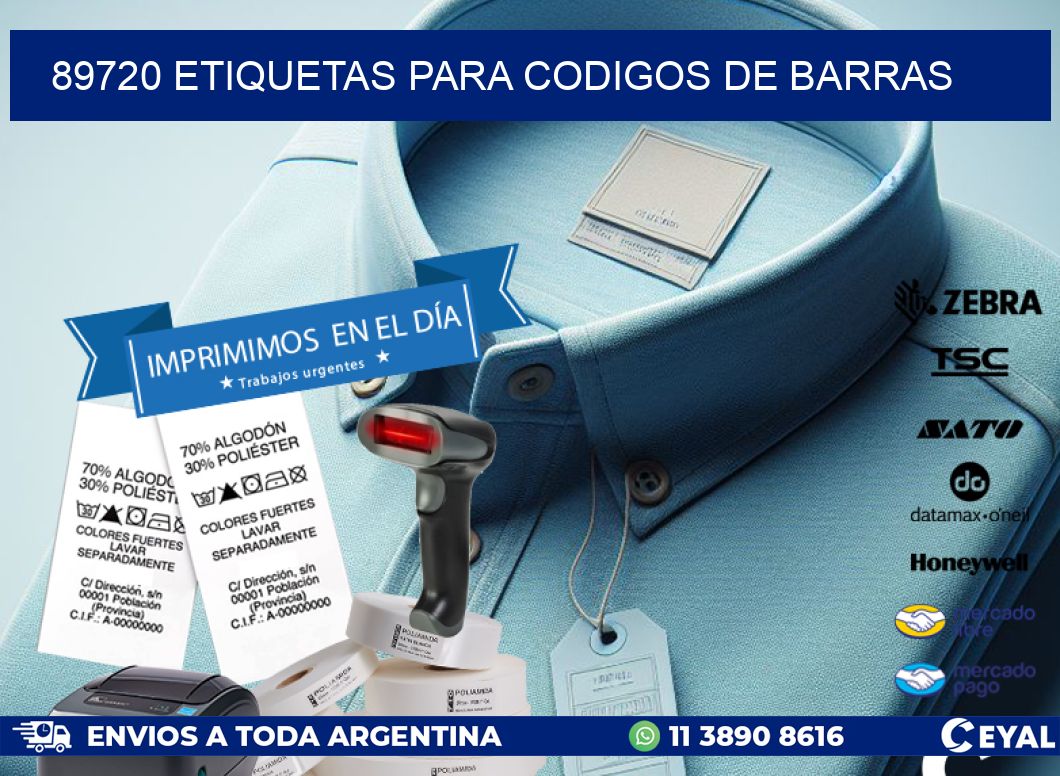 89720 ETIQUETAS PARA CODIGOS DE BARRAS