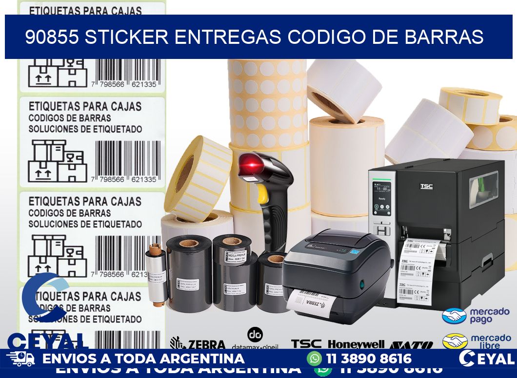 90855 STICKER ENTREGAS CODIGO DE BARRAS