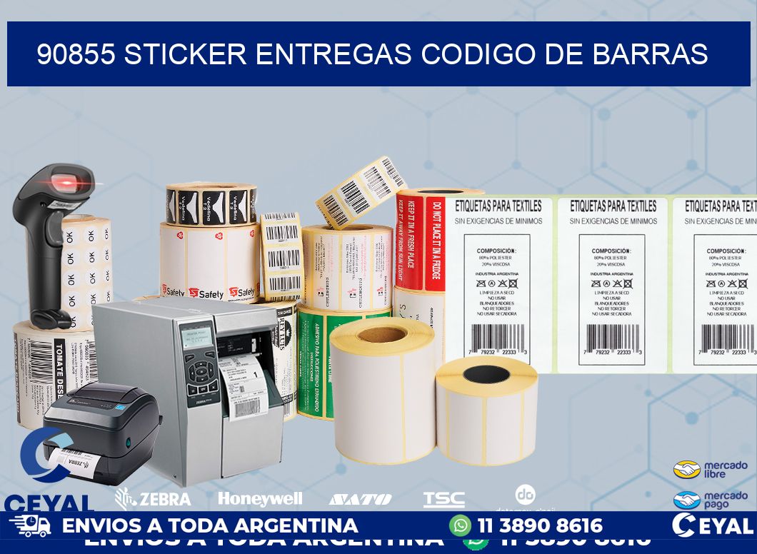90855 STICKER ENTREGAS CODIGO DE BARRAS