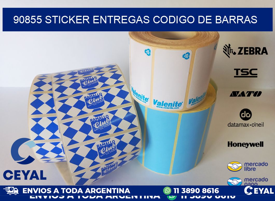 90855 STICKER ENTREGAS CODIGO DE BARRAS