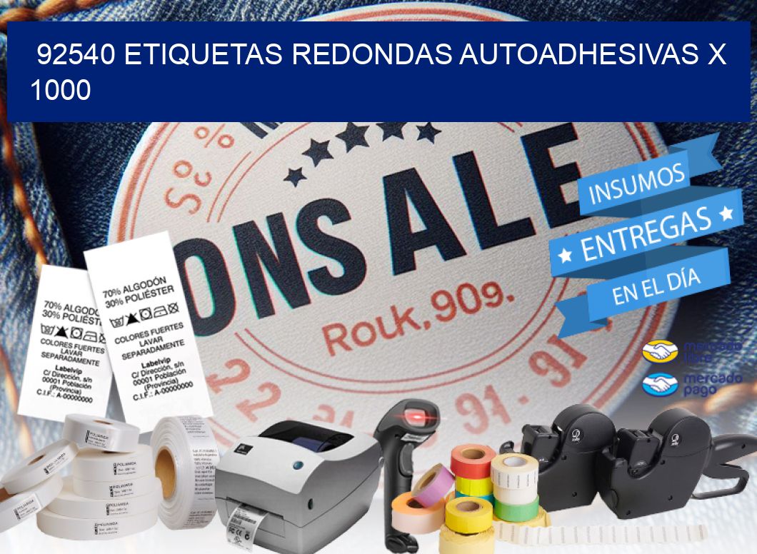 92540 ETIQUETAS REDONDAS AUTOADHESIVAS X 1000