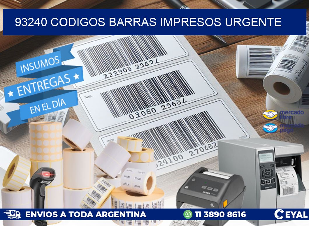 93240 codigos barras impresos urgente