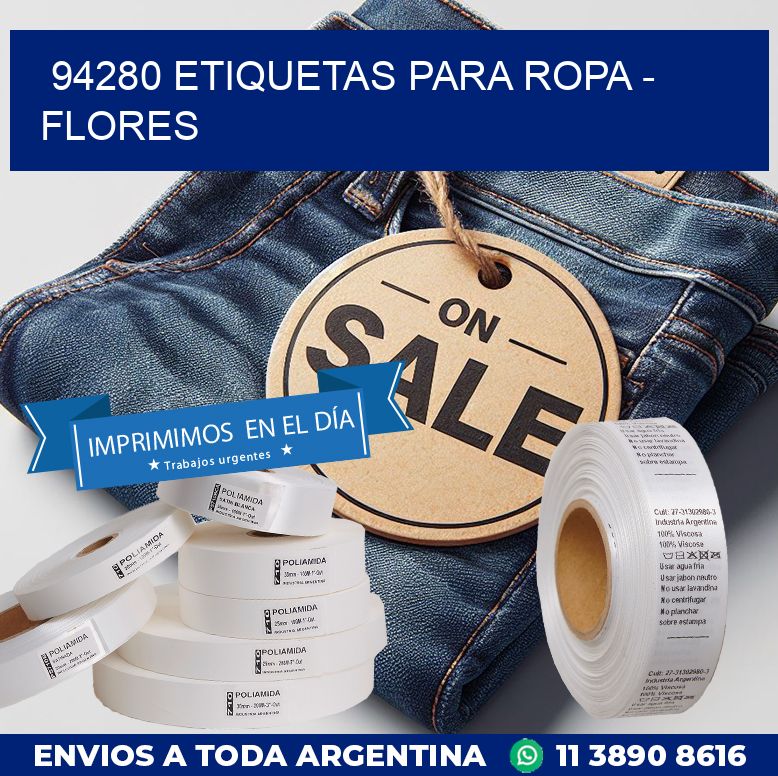 94280 ETIQUETAS PARA ROPA - FLORES