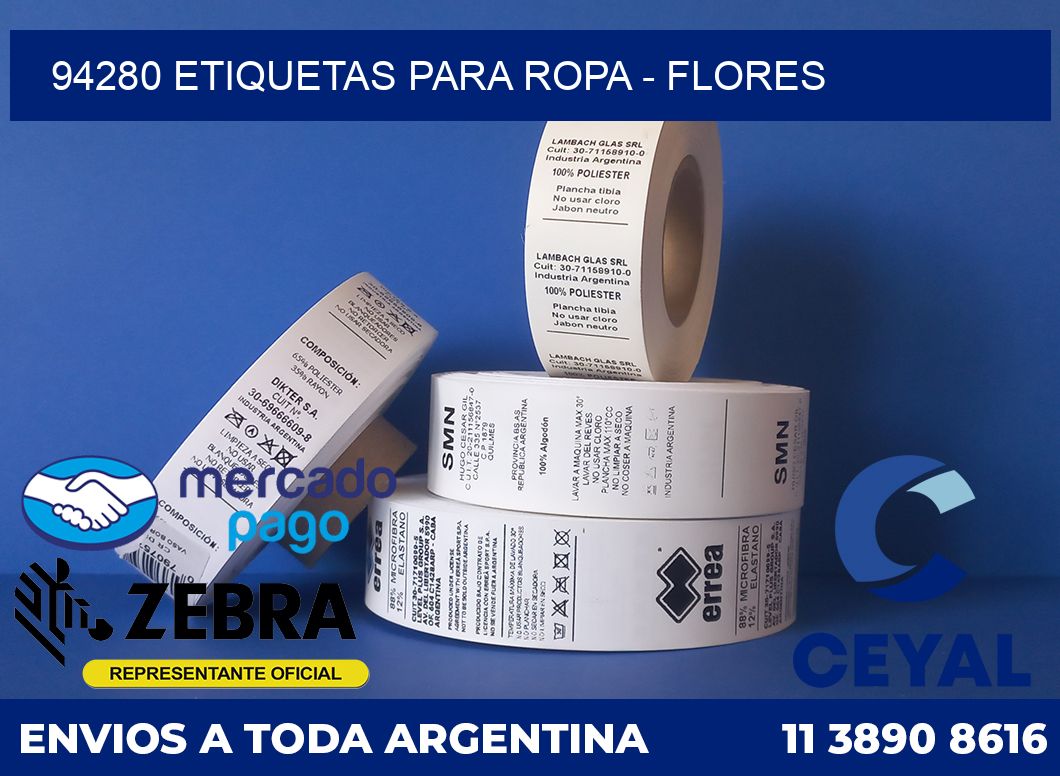 94280 ETIQUETAS PARA ROPA - FLORES