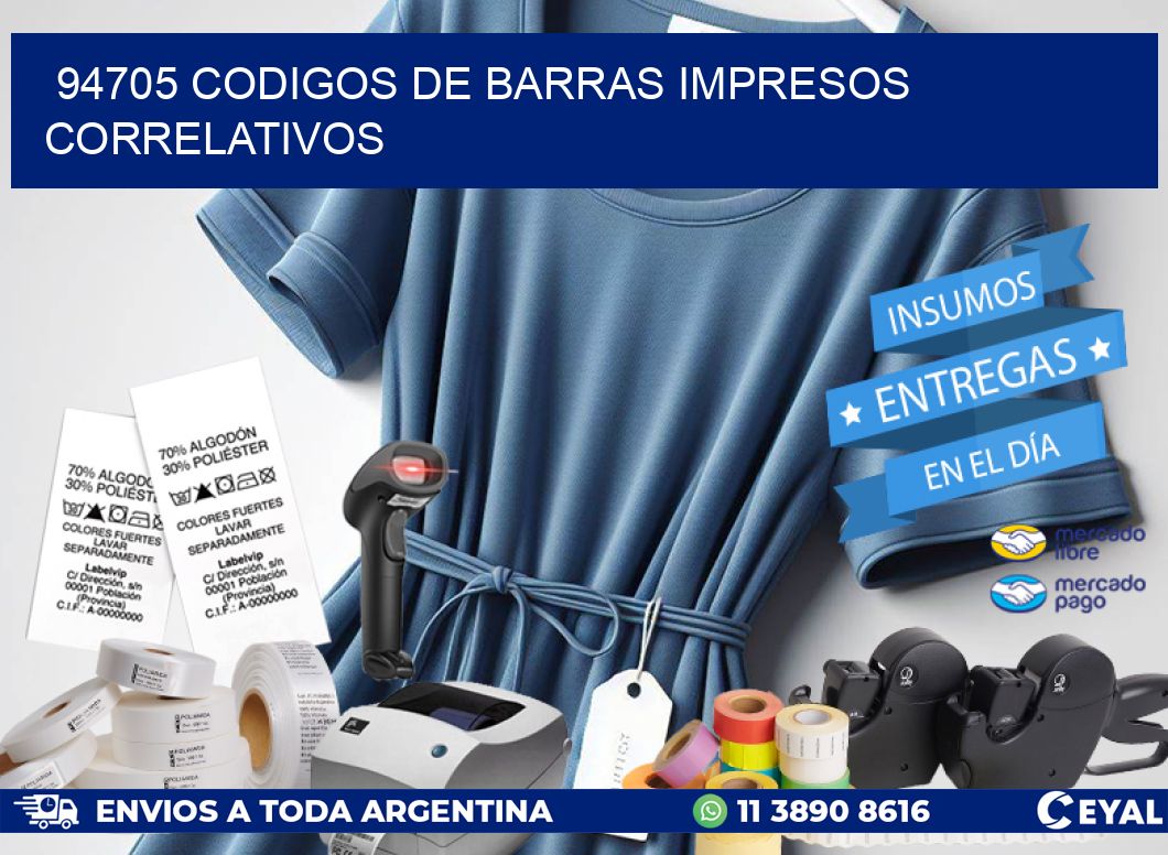94705 Codigos de barras impresos correlativos
