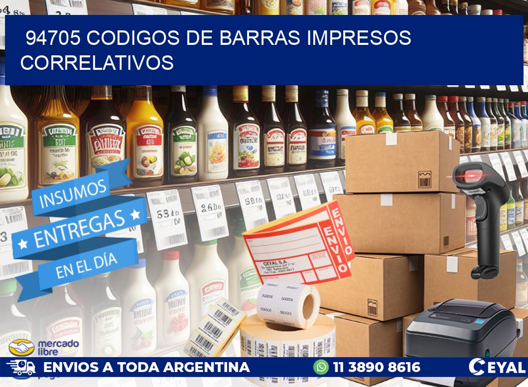 94705 Codigos de barras impresos correlativos