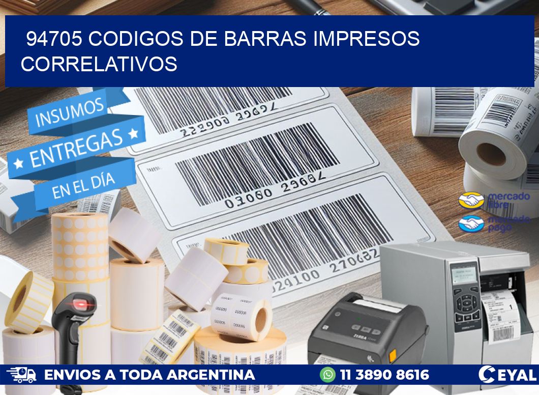 94705 Codigos de barras impresos correlativos