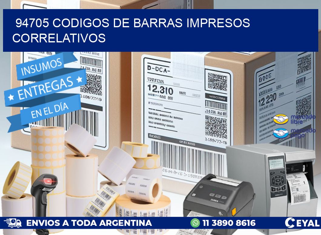 94705 Codigos de barras impresos correlativos