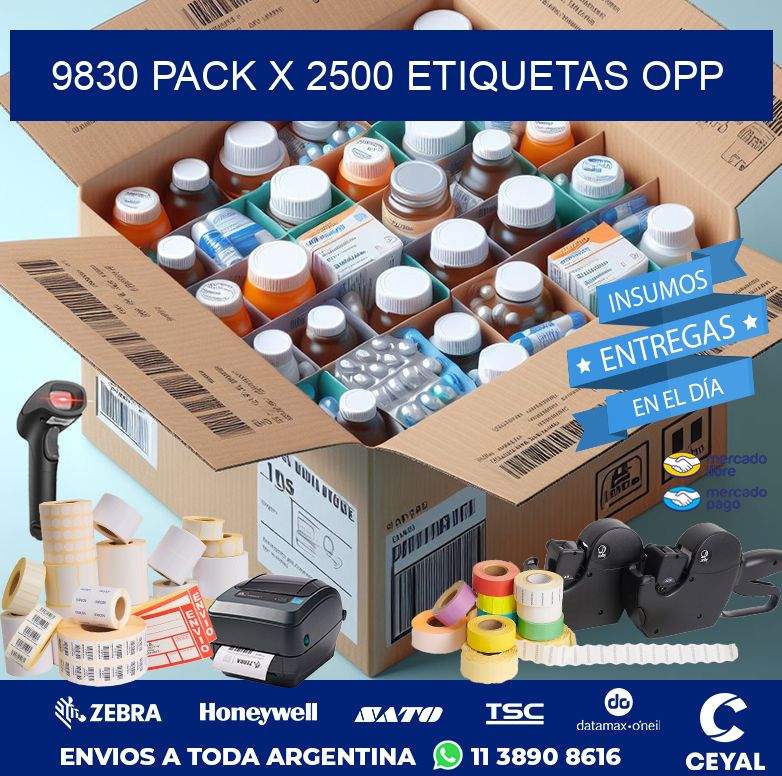 9830 PACK X 2500 ETIQUETAS OPP