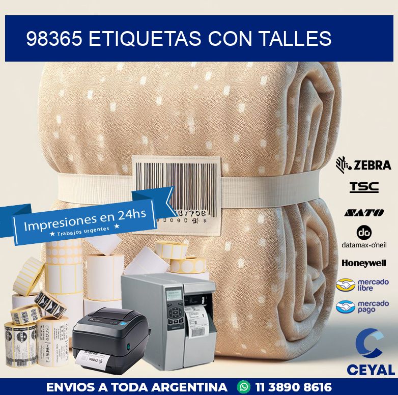 98365 ETIQUETAS CON TALLES