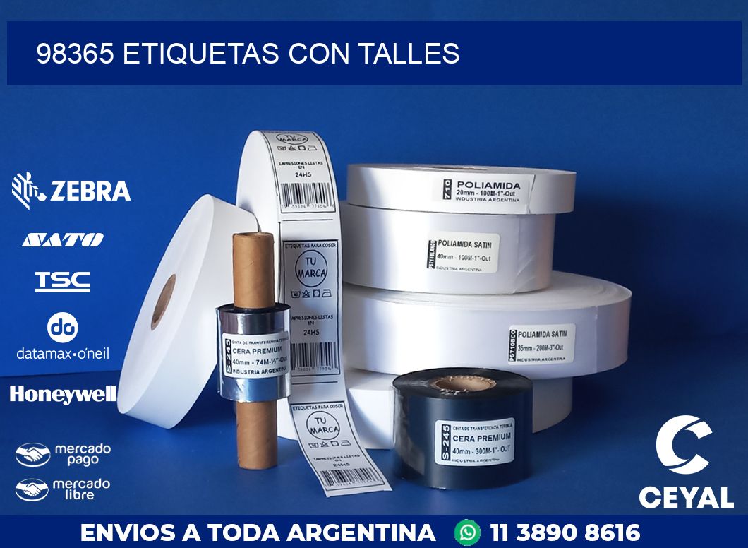 98365 ETIQUETAS CON TALLES