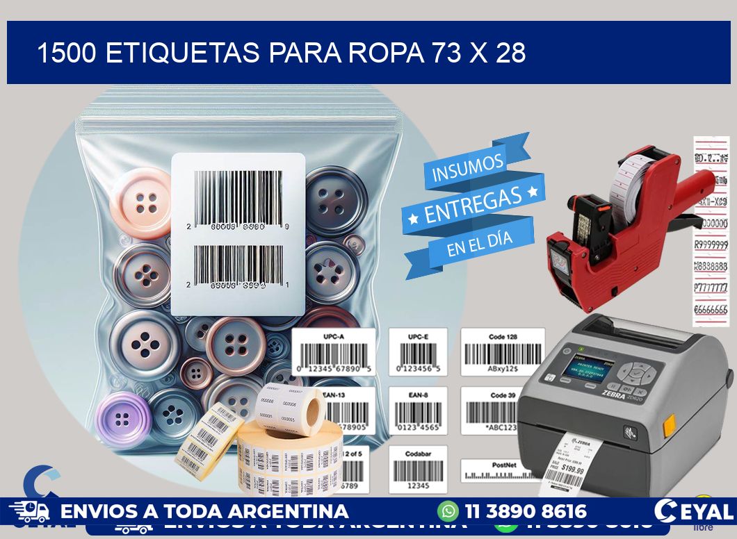 1500 ETIQUETAS PARA ROPA 73 x 28